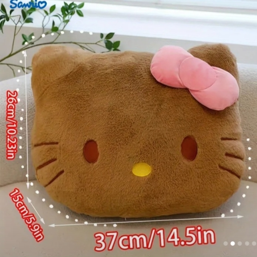 Hello Kitty Brown Plush Pillow